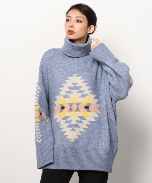 PENDLETON（ペンドルトン）の「PENDLETON/ペンドルトン Turtle Neck Pullover タートルネックプルオーバー　1575-6102（ニット/セーター・レディース・ブラック/ホワイト/サックスブルー・FREE）」の3枚目の写真