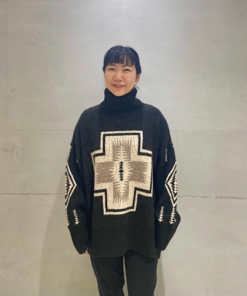 PENDLETON（ペンドルトン）の「PENDLETON/ペンドルトン Turtle Neck Pullover タートルネックプルオーバー　1575-6102（ニット/セーター・レディース・ブラック/ホワイト/サックスブルー・FREE）」の17枚目の写真