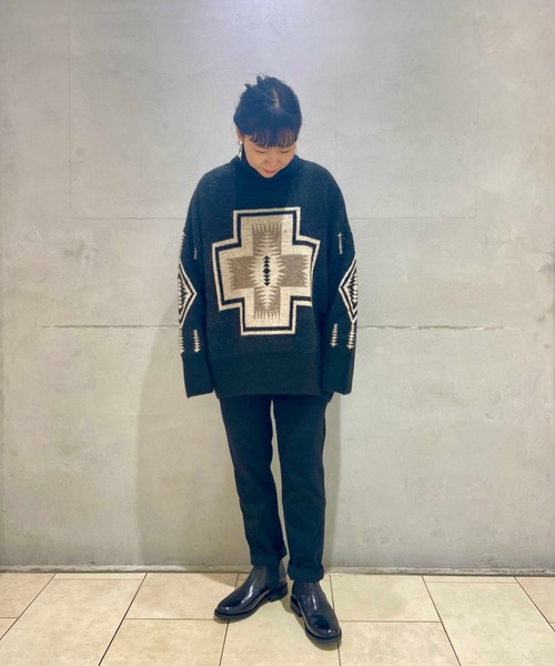 PENDLETON（ペンドルトン）の「PENDLETON/ペンドルトン Turtle Neck Pullover タートルネックプルオーバー　1575-6102（ニット/セーター・レディース・ブラック/ホワイト/サックスブルー・FREE）」の15枚目の写真