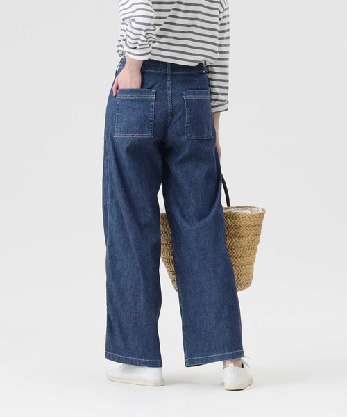 SOMETHING(サムシング)の「【SOMETHING】「COOL」 ベイカーワイドパンツ(デニムパンツ・レディース・ダークインディゴブルー・26inch/27inch/28inch/29inch)」の6枚目の写真