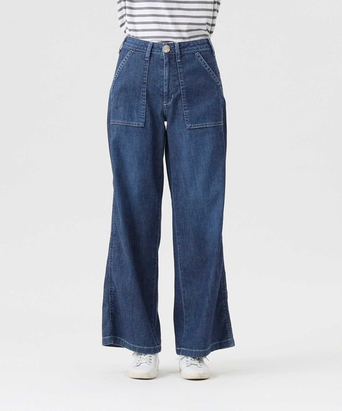 SOMETHING(サムシング)の「【SOMETHING】「COOL」 ベイカーワイドパンツ(デニムパンツ・レディース・ダークインディゴブルー・26inch/27inch/28inch/29inch)」の10枚目の写真