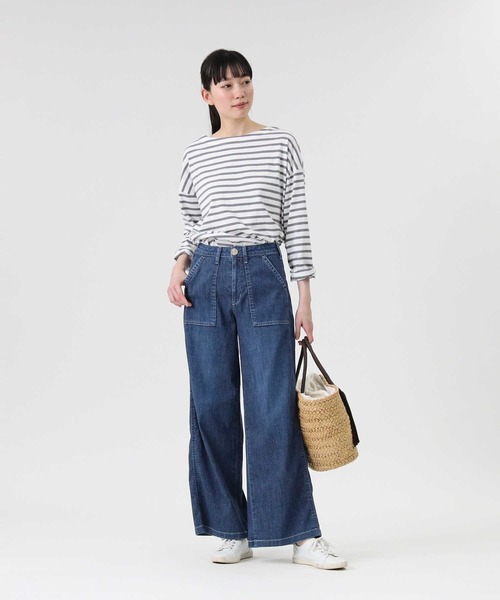 SOMETHING(サムシング)の「【SOMETHING】「COOL」 ベイカーワイドパンツ(デニムパンツ・レディース・ダークインディゴブルー・26inch/27inch/28inch/29inch)」の11枚目の写真