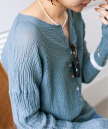 IENA | 【LES ATELIERS FRANCAIS DE CONFECTION】ヘンリーロングスリーブブラウス◆(シャツ/ブラウス)