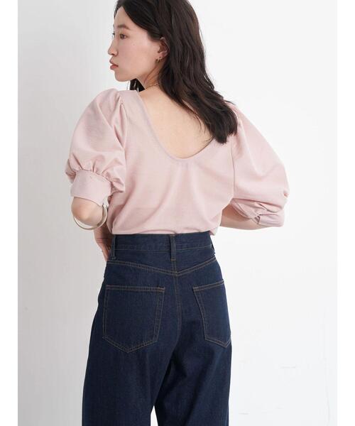 earth music&ecology（アースミュージックアンドエコロジー）の「前後2wayパフスリーブプルオーバー ＊（Tシャツ/カットソー・レディース・ブラック/ブラウン/アイボリー/ピンクベージュ・FREE）」の8枚目の写真