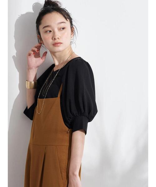 earth music&ecology（アースミュージックアンドエコロジー）の「前後2wayパフスリーブプルオーバー ＊（Tシャツ/カットソー・レディース・ブラック/ブラウン/アイボリー/ピンクベージュ・FREE）」の10枚目の写真