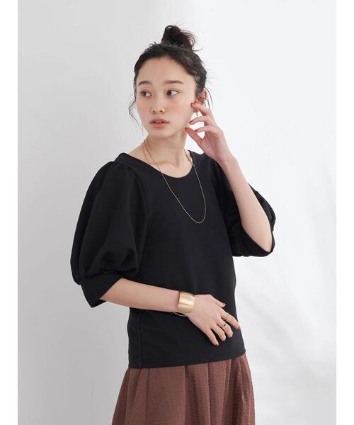 earth music&ecology（アースミュージックアンドエコロジー）の「前後2wayパフスリーブプルオーバー ＊（Tシャツ/カットソー・レディース・ブラック/ブラウン/アイボリー/ピンクベージュ・FREE）」の11枚目の写真