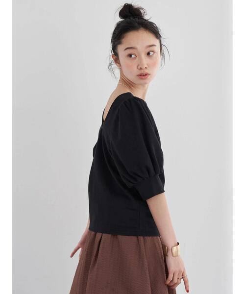 earth music&ecology（アースミュージックアンドエコロジー）の「前後2wayパフスリーブプルオーバー ＊（Tシャツ/カットソー・レディース・ブラック/ブラウン/アイボリー/ピンクベージュ・FREE）」の12枚目の写真