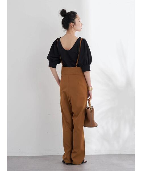 earth music&ecology（アースミュージックアンドエコロジー）の「前後2wayパフスリーブプルオーバー ＊（Tシャツ/カットソー・レディース・ブラック/ブラウン/アイボリー/ピンクベージュ・FREE）」の16枚目の写真