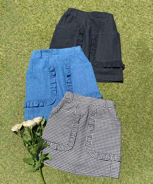 WC（ダブル シー）の「ダブルフリルポケットスカート（スカート・レディース・その他1/ブルー/ブラック・FREE）」の11枚目の写真