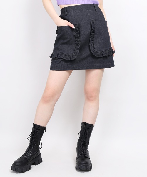WC（ダブル シー）の「ダブルフリルポケットスカート（スカート・レディース・その他1/ブルー/ブラック・FREE）」の13枚目の写真