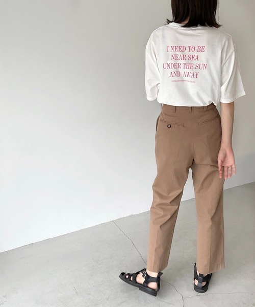 CANAL JEAN（キャナルジーン）の「via j(ヴィアジェイ) "I NEED"バックロゴ半袖Tシャツ（Tシャツ/カットソー・レディース・ホワイト/チャコールグレー・ONE SIZE）」の3枚目の写真