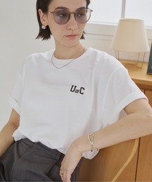 ANGIE（アンジー）の「GILDAN カレッジロゴ オーバーサイズ プリント Tシャツ（半袖）（Tシャツ/カットソー）」