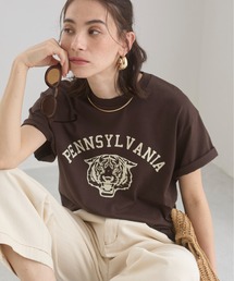 GILDAN カレッジロゴ オーバーサイズ プリント Tシャツ / 半袖Tシャツ / バックプリント / ワンポイント