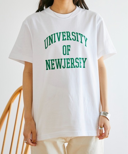 GILDAN カレッジロゴ オーバーサイズ プリント Tシャツ（半袖