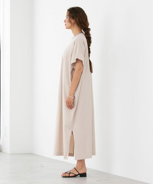 FEELING MADE（フィーリングメイド）の「FEELING MADE クイックドライ天竺 フレンチスリーブ ワンピース（ワンピース・レディース・ベージュ/オリーブ/ダークグレー・MEDIUM/LARGE）」の11枚目の写真