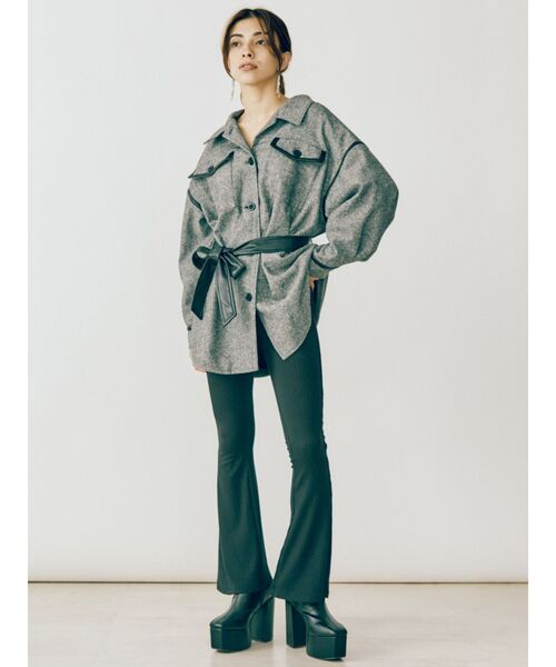 EVRIS（エヴリス）の「パイピングデザインジャケット（その他アウター・レディース・ブラック/ブラウン・FREE）」の7枚目の写真