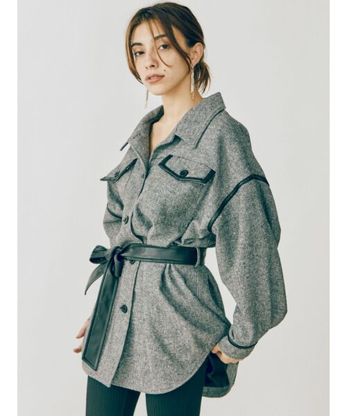 EVRIS（エヴリス）の「パイピングデザインジャケット（その他アウター・レディース・ブラック/ブラウン・FREE）」の9枚目の写真