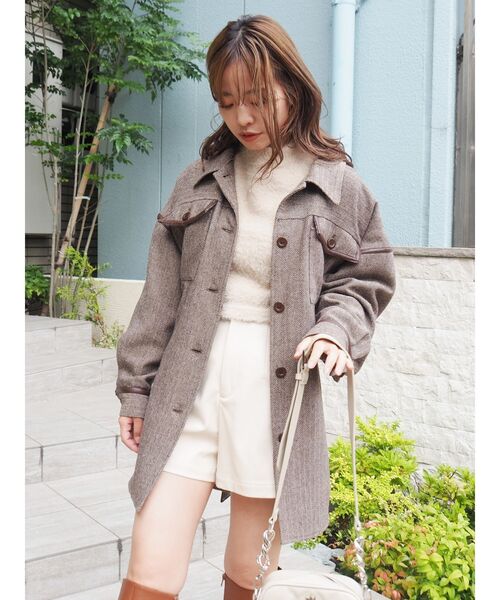 EVRIS（エヴリス）の「パイピングデザインジャケット（その他アウター・レディース・ブラック/ブラウン・FREE）」の13枚目の写真