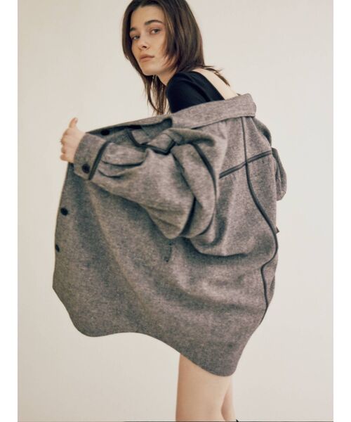 EVRIS（エヴリス）の「パイピングデザインジャケット（その他アウター・レディース・ブラック/ブラウン・FREE）」の14枚目の写真