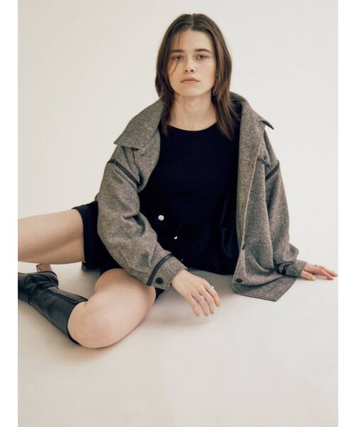 EVRIS（エヴリス）の「パイピングデザインジャケット（その他アウター・レディース・ブラック/ブラウン・FREE）」の15枚目の写真