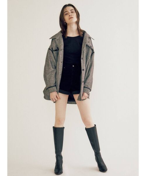 EVRIS（エヴリス）の「パイピングデザインジャケット（その他アウター・レディース・ブラック/ブラウン・FREE）」の18枚目の写真