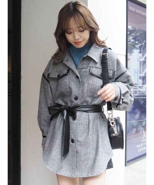 EVRIS（エヴリス）の「パイピングデザインジャケット（その他アウター・レディース・ブラック/ブラウン・FREE）」の20枚目の写真