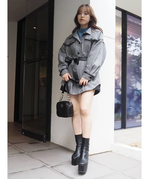 EVRIS（エヴリス）の「パイピングデザインジャケット（その他アウター・レディース・ブラック/ブラウン・FREE）」の21枚目の写真