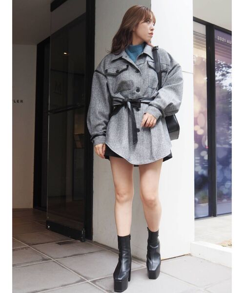 EVRIS（エヴリス）の「パイピングデザインジャケット（その他アウター・レディース・ブラック/ブラウン・FREE）」の22枚目の写真