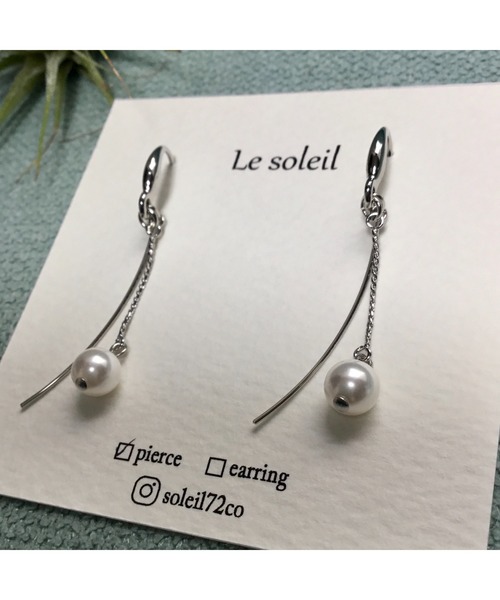 tone（トーン）の「【Le soleil】華やかに揺れるピアス(MA)（ピアス（両耳用）・レディース・シルバー/ゴールド・FREE）」の2枚目の写真
