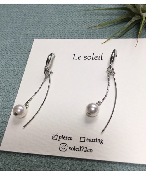 tone（トーン）の「【Le soleil】華やかに揺れるピアス(MA)（ピアス（両耳用）・レディース・シルバー/ゴールド・FREE）」の5枚目の写真