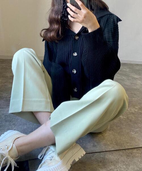 INGNI（イング）の「セミフレアセンタープレスパンツ（その他パンツ・レディース・ブラック/レッド/グリーン/オレンジ/アイボリー/ブラウン/ボルドー/イエロー/ピンク/パープル/ライトベージュ/グリーン系/ライトグリーン/イエロー系5/ピンク系/オレンジ系1/アイボリー系/ライトカーキ・FREE）」の8枚目の写真