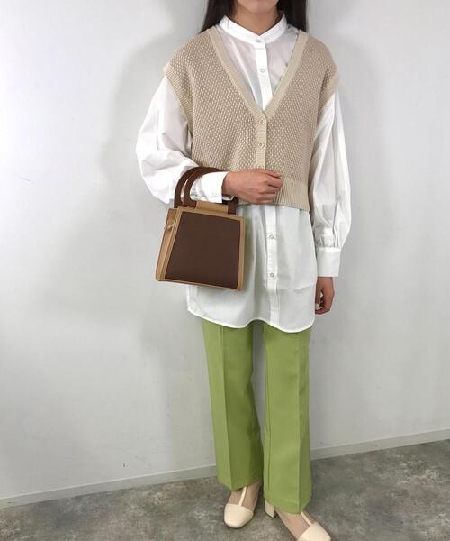 INGNI（イング）の「セミフレアセンタープレスパンツ（その他パンツ・レディース・ブラック/レッド/グリーン/オレンジ/アイボリー/ブラウン/ボルドー/イエロー/ピンク/パープル/ライトベージュ/グリーン系/ライトグリーン/イエロー系5/ピンク系/オレンジ系1/アイボリー系/ライトカーキ・FREE）」の7枚目の写真