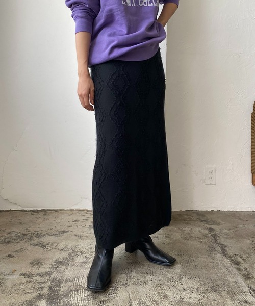 CAPRICIEUX LE'MAGE(カプリシューレマージュ)の「ダイヤフリンジスカート(スカート・レディース・ブラック/ライトベージュ・FREE)」の9枚目の写真