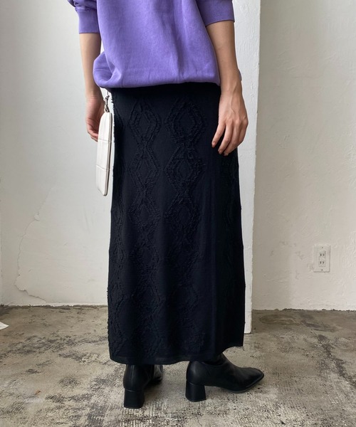 CAPRICIEUX LE'MAGE(カプリシューレマージュ)の「ダイヤフリンジスカート(スカート・レディース・ブラック/ライトベージュ・FREE)」の10枚目の写真