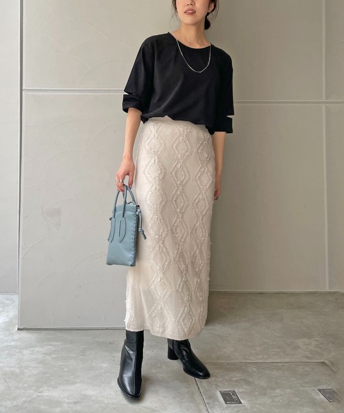 CAPRICIEUX LE'MAGE(カプリシューレマージュ)の「ダイヤフリンジスカート(スカート・レディース・ブラック/ライトベージュ・FREE)」の21枚目の写真