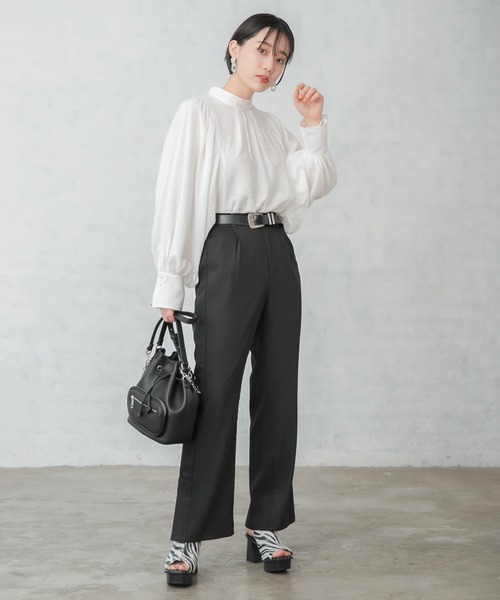 PAGEBOY（ページボーイ）の「ライトWクロスセットアップパンツ（その他パンツ・レディース・ブラック/オリーブ/ブルー系その他・FREE）」の4枚目の写真