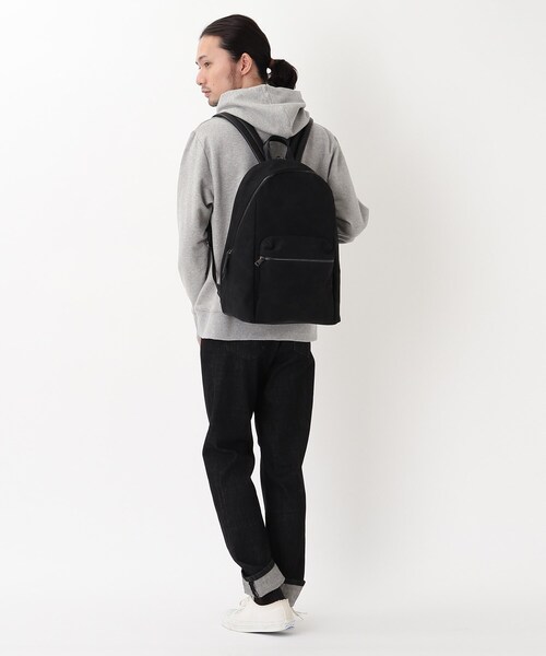 BASECONTROL（ベースコントロール）の「◆スウェードタッチｘスムースレザータッチ デイパック リュックサック（バックパック/リュック・メンズ・チャコールグレー/ブラック・99）」の4枚目の写真