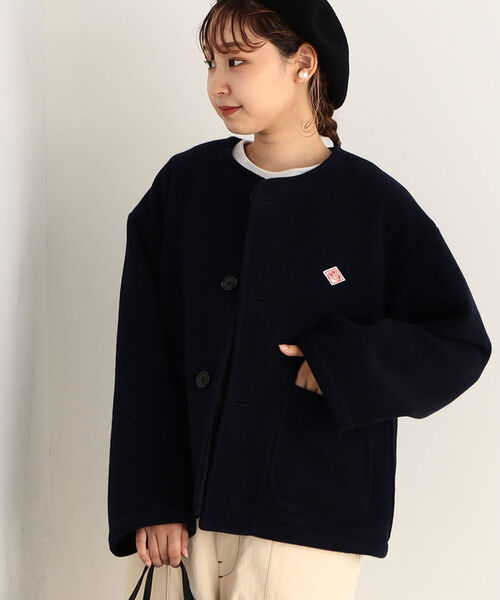 【極美品】DANTON 別注 ポリエステルタフタ ノーカラーブルゾン L DANTON（ダントン）の「DANTON | 〈別注〉ポリエステルタフタ ノー