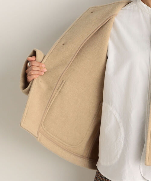 DANTON ノーカラー　ベージュ Danton 「DANTON」 ノーカラージャケット 44 ベージュ レディース