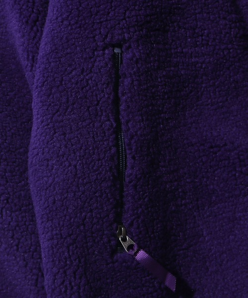 CAL O LINE（キャルオーライン）の「CAL O LINE/キャルオーライン REVERSIBLE RECYCLE PILE CARDIGAN リバーシブル フリースジャケット リップストップ（ブルゾン・メンズ・パープル/エメラルド・S/L）」の4枚目の写真