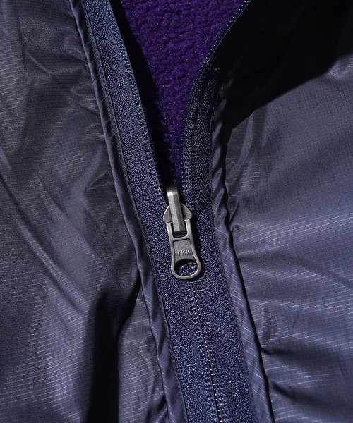 CAL O LINE（キャルオーライン）の「CAL O LINE/キャルオーライン REVERSIBLE RECYCLE PILE CARDIGAN リバーシブル フリースジャケット リップストップ（ブルゾン・メンズ・パープル/エメラルド・S/L）」の19枚目の写真