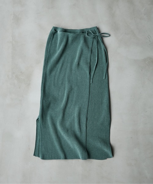 SALON adam et rope'(サロン アダム エ ロペ)の「【極上の肌ざわり】リブタイトスカート -CreamyCotton /クリーミーコットン-(スカート・レディース・グレー/グリーン・FREE)」の1枚目の写真