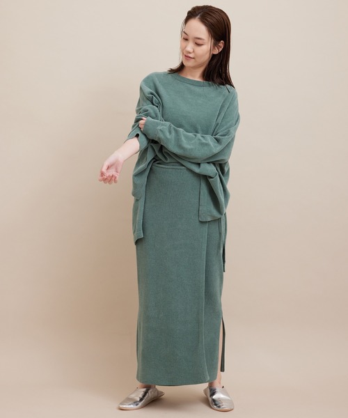 SALON adam et rope'(サロン アダム エ ロペ)の「【極上の肌ざわり】リブタイトスカート -CreamyCotton /クリーミーコットン-(スカート・レディース・グレー/グリーン・FREE)」の15枚目の写真