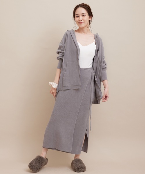 SALON adam et rope'(サロン アダム エ ロペ)の「【極上の肌ざわり】リブタイトスカート -CreamyCotton /クリーミーコットン-(スカート・レディース・グレー/グリーン・FREE)」の12枚目の写真