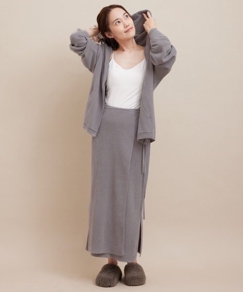 SALON adam et rope'(サロン アダム エ ロペ)の「【極上の肌ざわり】リブタイトスカート -CreamyCotton /クリーミーコットン-(スカート・レディース・グレー/グリーン・FREE)」の8枚目の写真