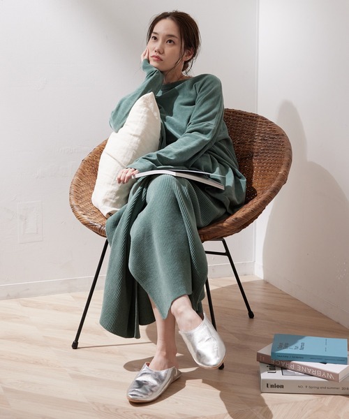 SALON adam et rope'(サロン アダム エ ロペ)の「【極上の肌ざわり】リブタイトスカート -CreamyCotton /クリーミーコットン-(スカート・レディース・グレー/グリーン・FREE)」の16枚目の写真