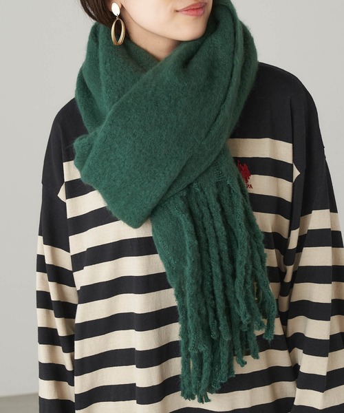 Chaco closet（チャコ クローゼット）の「もこもこボリュームマフラー（マフラー・レディース・チャコールグレー/カーキ/レッド/ブラウン/グリーン/ライトグレー/ブルー/モカ/ブラック/オレンジ/グレイッシュベージュ/ネイビー/マスタード/ピンクベージュ/チェリーピンク/ライトグリーン/アイボリー/ベージュ/グレイッシュブルー・FREE）」の10枚目の写真