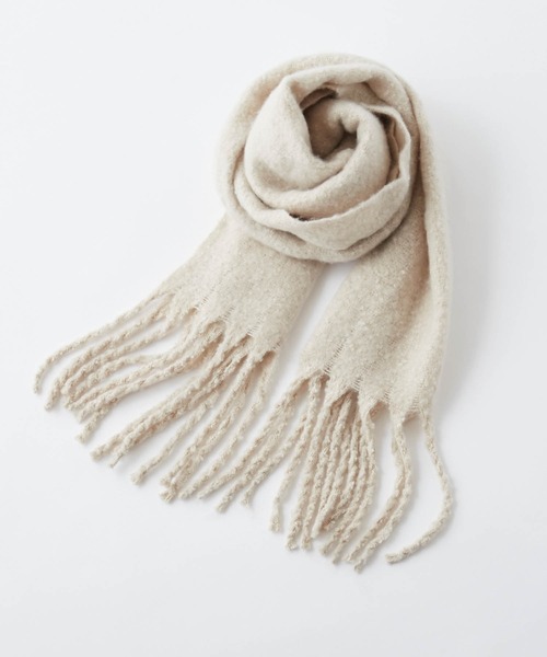 Chaco closet（チャコ クローゼット）の「もこもこボリュームマフラー（マフラー・レディース・チャコールグレー/カーキ/レッド/ブラウン/グリーン/ライトグレー/ブルー/モカ/ブラック/オレンジ/グレイッシュベージュ/ネイビー/マスタード/ピンクベージュ/チェリーピンク/ライトグリーン/アイボリー/ベージュ/グレイッシュブルー・FREE）」の21枚目の写真