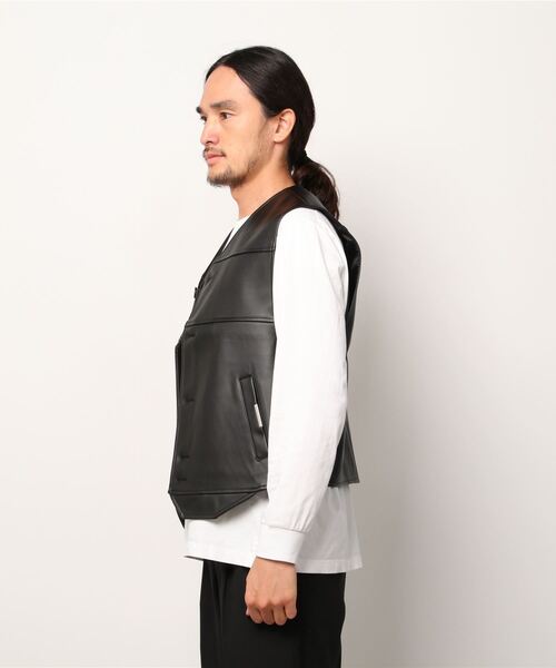 ANOTHERYOUTH(アナザーユース)の「【ANOTHERYOUTH/アナザーユース】logo leather vest/ロゴ レザー ベスト(ベスト・メンズ・ブラック・ONE SIZE)」の12枚目の写真