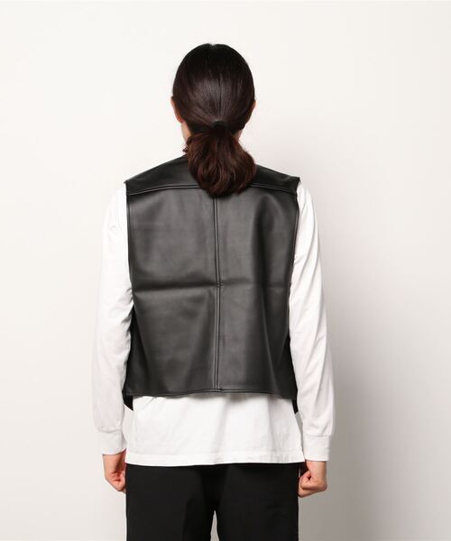 ANOTHERYOUTH(アナザーユース)の「【ANOTHERYOUTH/アナザーユース】logo leather vest/ロゴ レザー ベスト(ベスト・メンズ・ブラック・ONE SIZE)」の15枚目の写真